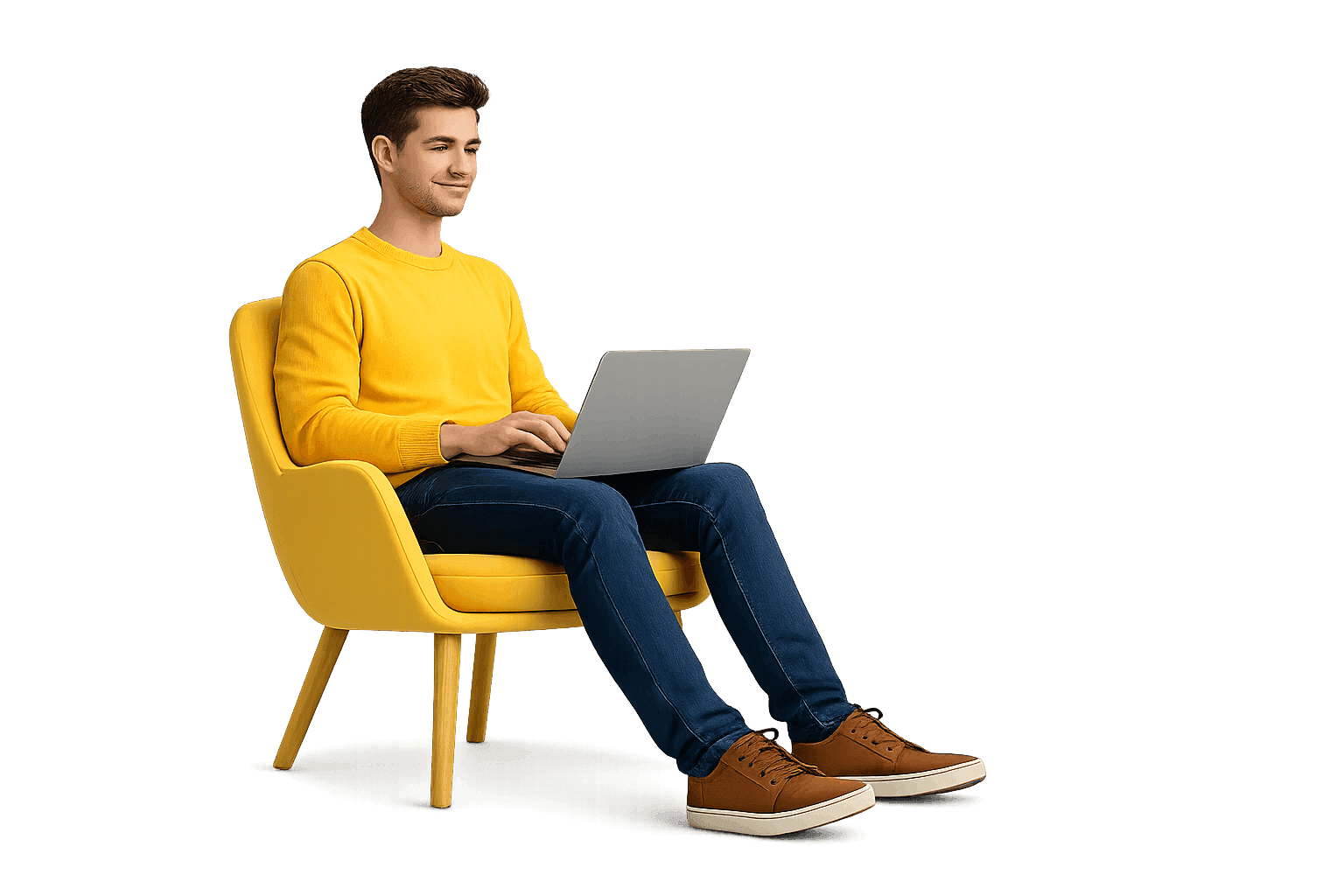 Person working efficiently